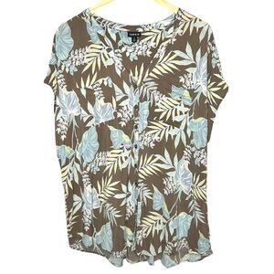 Torrid floral button down blouse womens plus size 2